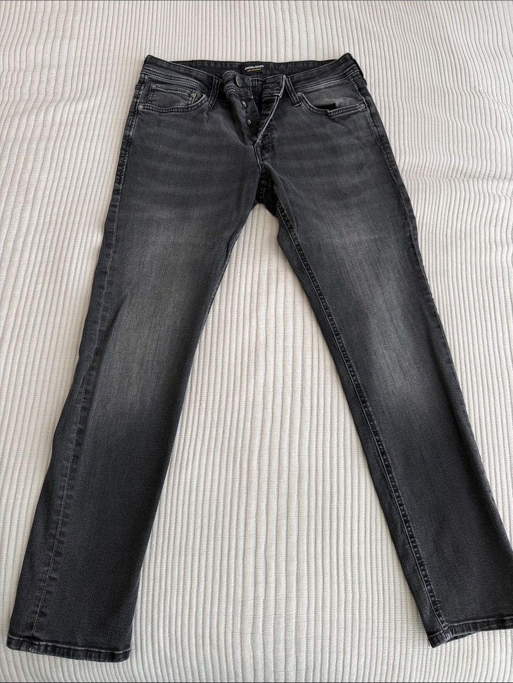 Jack & Jones Glenn Black Wash Slim Fit Jeans Men’s 32x30 Button Fly